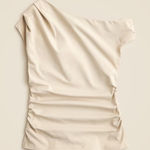 J.Crew  Stretch cotton-blend off-the-shoulder top Ivory Sand Photo 0