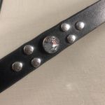 Womens Black Faux Leather Belt with Studs and Gems Silver Buckle 38 inches Photo 1