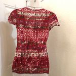 Maurice's Y2K Fairy Boho Grunge Granola Whimsical Red pink black blouse shirt top crotchet beaded square neckline short sleeve #whimsygoth #gothic Photo 3