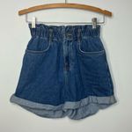 H&M paper bag denim shorts high waist size XS Photo 1