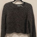 Kimchi Blue Oversized Cable Knot Round Neck Grey Sweater Photo 1