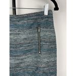 Loft Ann Taylor Womens 4 Blue Tweed Mini Lined Double Front Zipper Skirt Photo 1