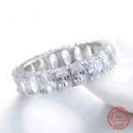 Sterling Silver SIZE 8 925 Oval Cubic Zirconium Eternity Ring Photo 1