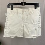 Rock & Republic White Distressed Studded Bermuda Shorts 4 Photo 0