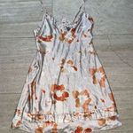 Victorias Secret Y2K Nightie Lingerie Orange Flower‎ Dress W Strap NWT XS Photo 0