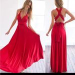 Elegant Red Halter Maxi Dress Photo 1