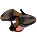 Moschino BLACK PATENT LEATHER T-STRAP PEEP TOE HEELS (37) Photo 10