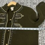  Military Embellished Cardigan Jacket Olive Green Size Medium‎ Chico's 1 Photo 10