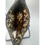 Steve Madden Clutch wristlet Black Rose Detail animal print lining Photo 4