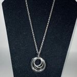 Liz Claiborne LC Silver Tone 5 Ring Necklace Ajustable Photo 0