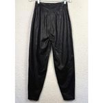 Free People Pants Womens 0 Black Faux Leather High Rise Pleated Tapered Barrel Photo 1