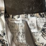 Midnight sky  Linen Blend Blouse Small Cropped Puff Sleeve Cinched Floral BOHO Photo 4