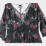 Wild Pearl Whimsigoth Witchcore Eyeshadow Floral Dress Size Large Bell Sleeves Dark Fairy Photo 4