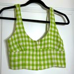 ZARA Green Gingham Halter Knit Top size S Photo 1