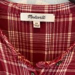 Madewell Balloon Sleeve Plaid Peasant Blouse Size XS Photo 4