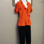 MICHAEL Michael Kors Skinny Black Pants with Gold Tone Hardware Photo 7