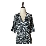 Nic+Zoe Dress Women Small Black Ivory Dotted Cinch Waist Tunic Shift Preppy Photo 2