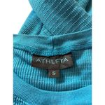 Athleta VTG Y2K Blue Waffle Longer Arm Black Flower Grunge 2000s Top S Photo 4