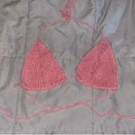 Pink Sparkly Sequin Crochet Knit Bralette / Bikini Top Photo 0
