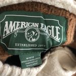 American Eagle  Outfitters Womens Hooded Sweater M Deer Knit Acrylic Cotton Beige Photo 1
