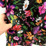 Victoria's Secret kimono robe S/M satin black floral butterfly pockets boho fairy Photo 5