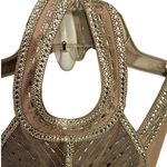 Say Yes to The Prom Dress Womens Size 3 Blue Beaded Halter Neck Sheer Satin Zip Photo 4