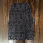 Chaser Black Floral High Waisted Embroidered Midi Skirt Photo 1