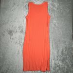 Chico's  Dress Women 4/6 Coral Orange Tank Dress Midi Preppy Basic Casual Everyday Photo 3