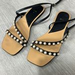 ZARA  • pearl square toe sandals Photo 0