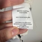 Paper Heart Linen Blend Boho Coastal Top Women S White Button Up Short Sleeve Photo 7