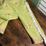 Vintage Green Cardigan with Floral Accents Size L Photo 7