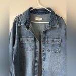 Terra & Sky  Denim Flannel Shacket Jean Jacket Hippie Boho Oversized Size 0X 14W Photo 2