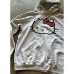 Sanrio Hello Kitty Women’s Sz Large Sweater Hoodie  White Wink Hello Kitty Photo 2