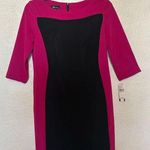 AB Studio  Fuchsia and Black Sheath Dress Women’s Zip Back Size 10 Photo 0