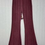 POL Burgundy Flare Pants with Lace Trim Wooden Beads Size M Photo 3