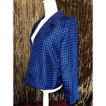Peck & Peck Women’s SILK Blue/Black Houndstooth Blazer 12P Photo 1