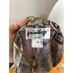 Vintage Y2K Silk Purple Paisley Backless Scarf Tie Beaded Halter Top Size 6 Photo 4