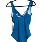 DKNY NWT  Ruffle Plunge Underwire Tummy Control One-Piece Swimsuit Photo 2
