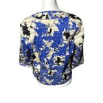 Coldwater Creek  Blue Graphic Print 3/4 Sleeve Jacket Blazer Sz L Photo 4