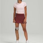 Lululemon Play Off The Pleats Mid Rise Tennis Golf Skirt Red Merlot Swift Sz 10 Photo 2