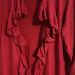 Escada Sport large Pink Ruffled Cardigan Sweater tied but open stretchy fabric Photo 1