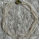 Handmade Vintage 6 Strand Freshwater Rice Irregular Pearl Necklace Cloisonne Closure Photo 0
