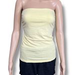 Paris Blues Womens Strapless Bandeau Tank Top with Shelf Bra Yellow Small Photo 0