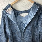 VTG Cheetah Denim Cut Out Blouse Blue Size 14 Photo 8