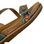 Spring Step EUC  Leather Dialog Sandals Teal Floral Size 8.5 Photo 5