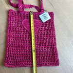 BTB Beyond the Beach LOS ANGELES woven raffia Beach Tote Bag Pink Photo 7