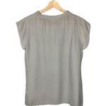 Violet+Claire Light Gray Ruffle Sleeve Short Sleeve Blouse S Photo 1