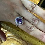 Rose de France Amethyst Natural Red Garnet Sterling Silver Cocktail Ring Size 10 Purple Photo 2