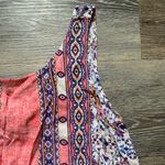 Lulus Whisk Me Away Coral Pink Print Swing Dress M Photo 2