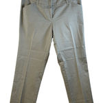 New York Company Stretch Capri Pants Khaki Size 4 Flat Front Cotton Blend Tan Photo 0